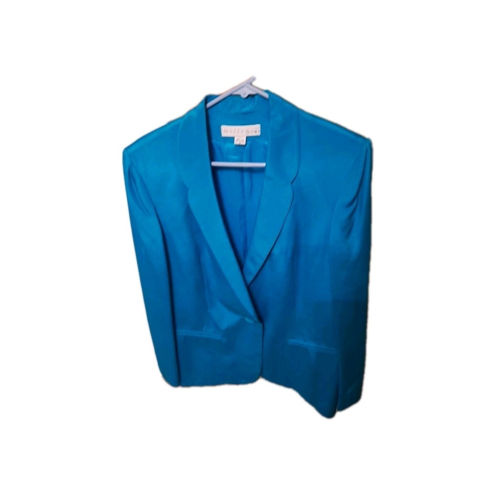 Vintage Teal/ Green 1980 3pc 100% Silk Skirt, Top , Suit Jacket by Miller's Shop